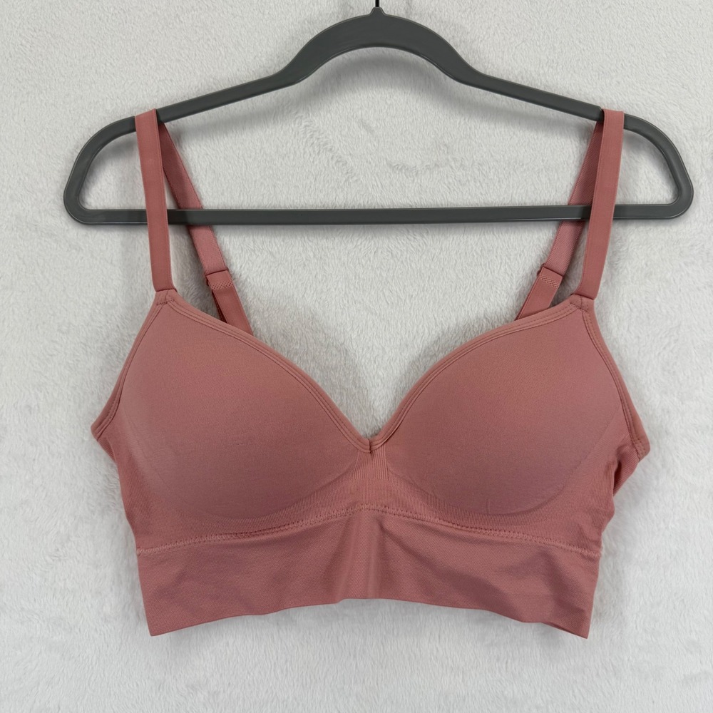 dip Women's‎ Wireless Bra Size L Lightly Padded Adjustable Straps Rose Pink